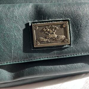 ESPRIT Forest Green Leather Crossbody Wallet Purse